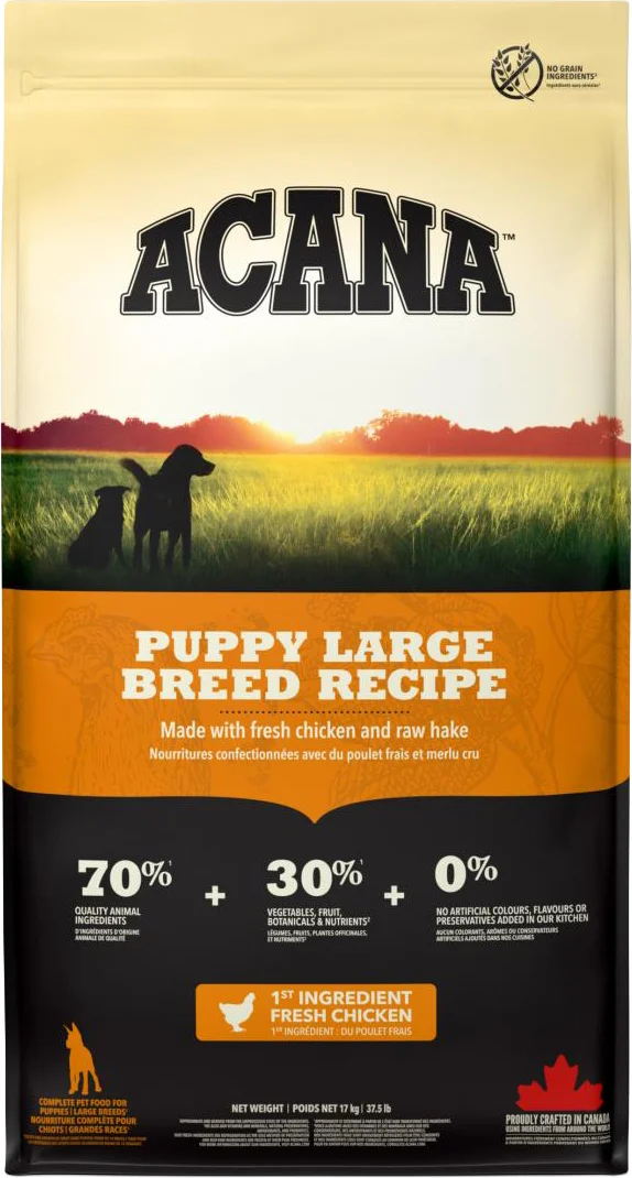 Acana hondenvoer Heritage large puppy kip 17 kg
