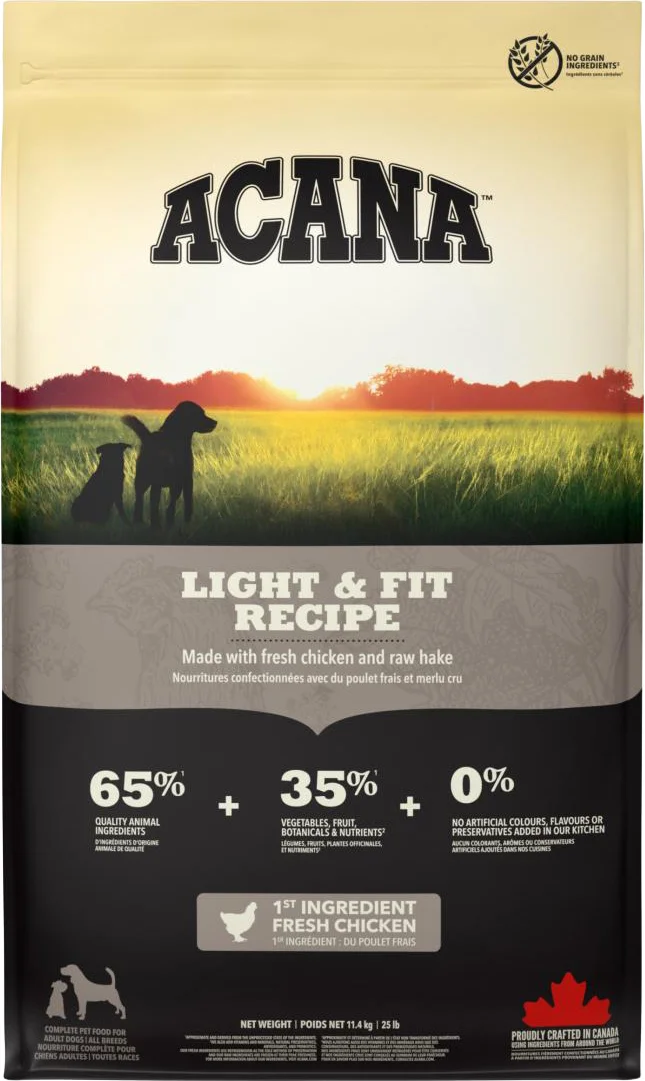 Acana hondenvoer Heritage light & fit adult kip 11,4 kg