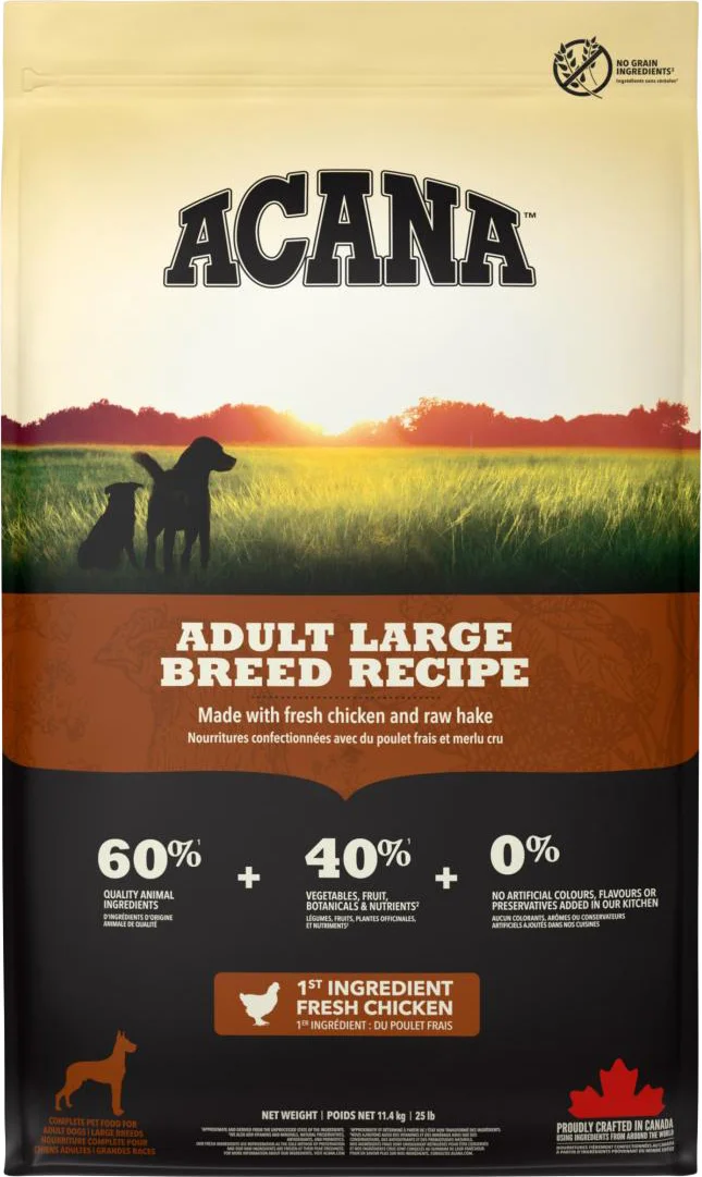 Acana hondenvoer Heritage large adult kip 11,4 kg
