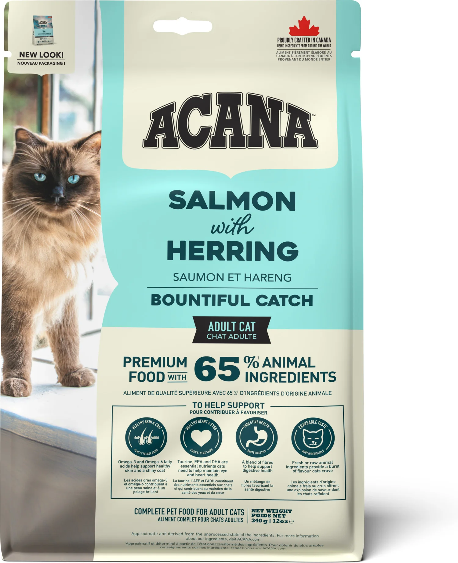 Acana kattenbrokken Bountiful Catch adult vis / haring 340 g
