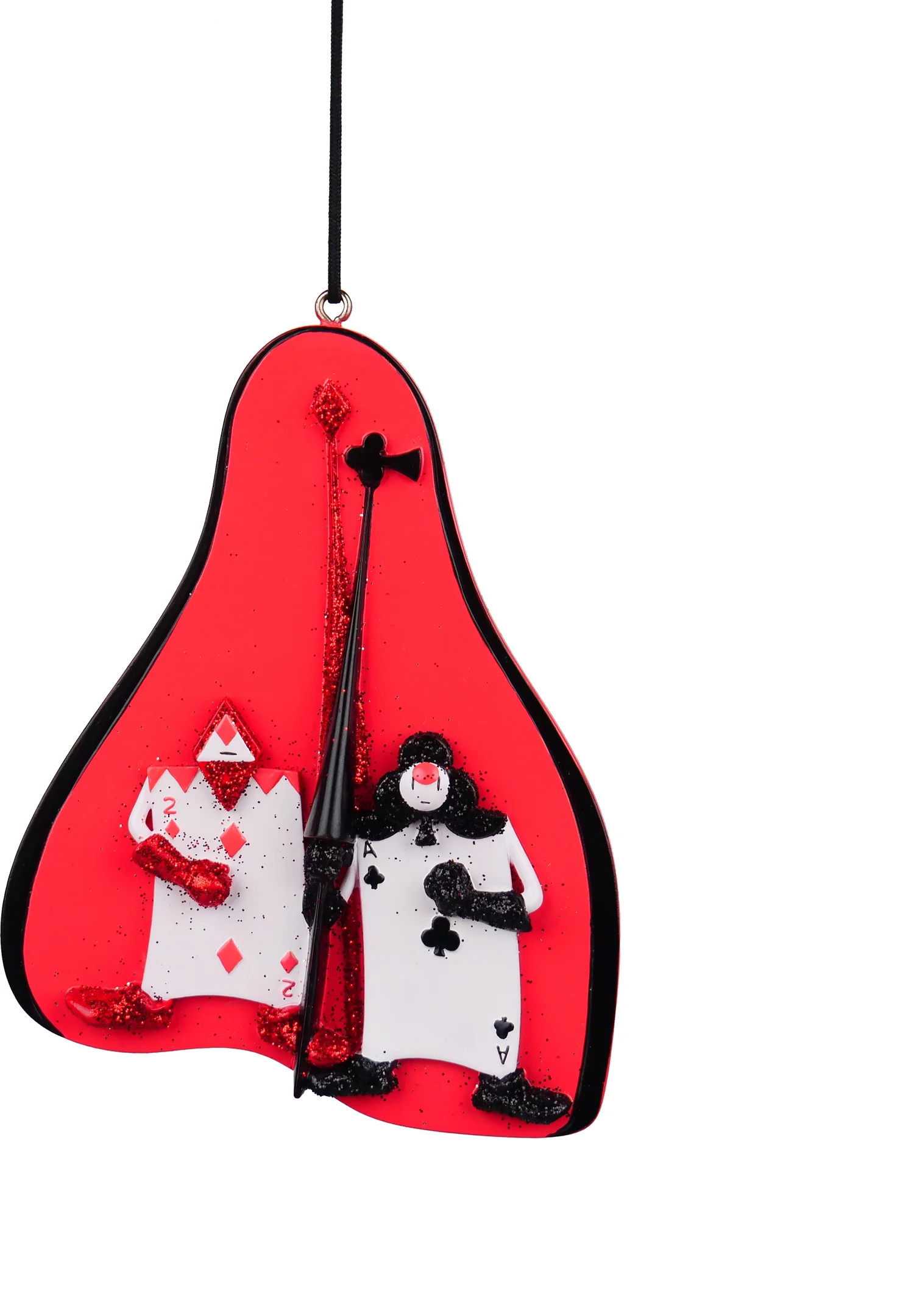 Disney kerst ornament Hart rood / wit 8 x 1 x 10 cm