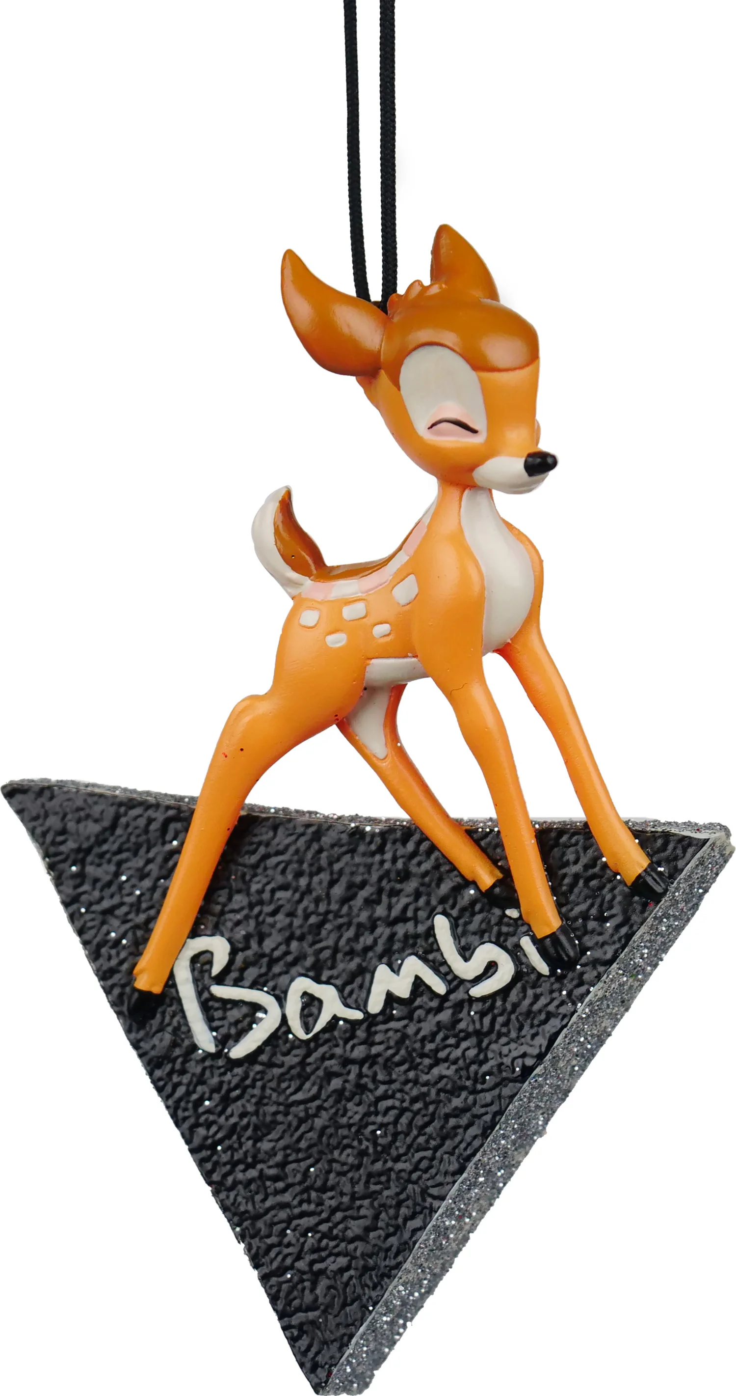 Disney kerst ornament Bambi op plateau bruin 8 x 10 x 10 cm