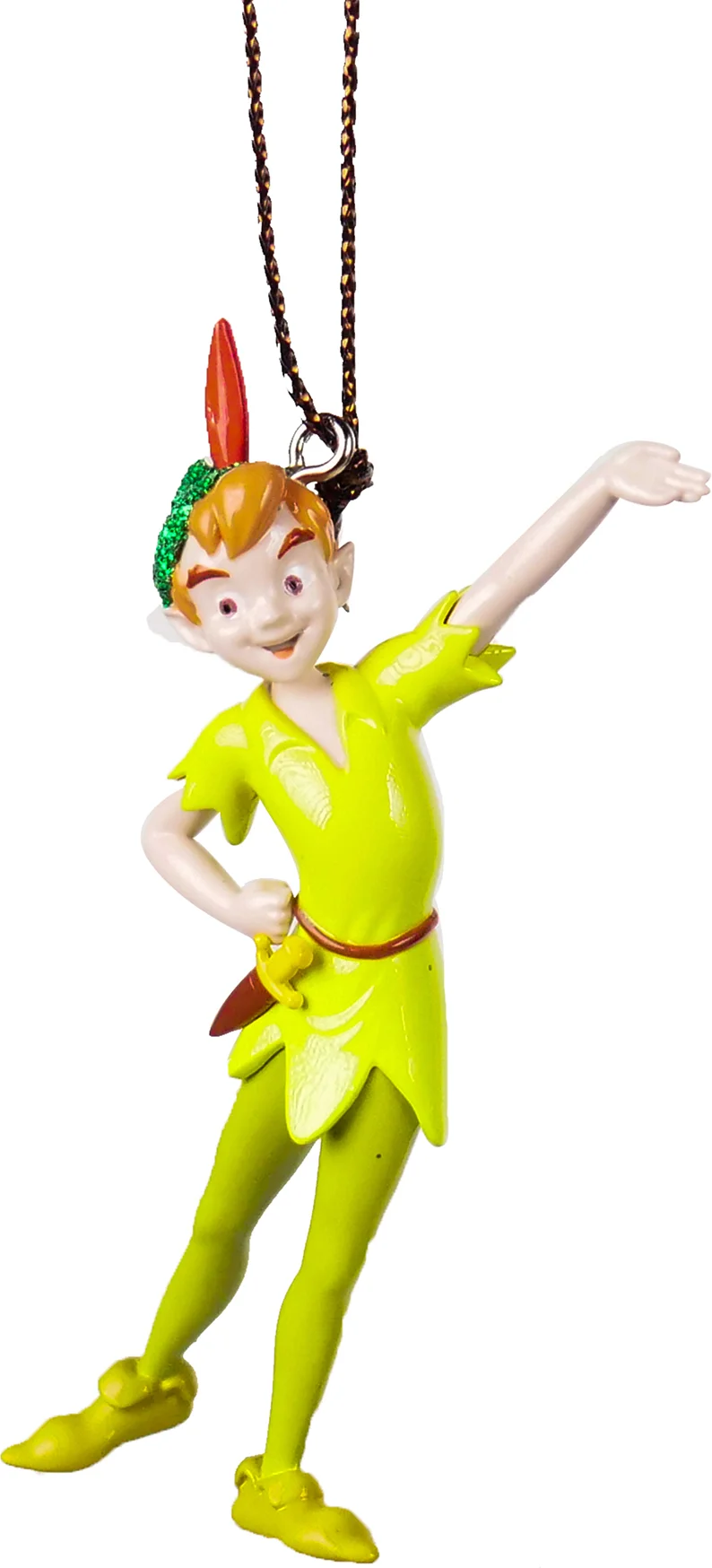 Disney kerst ornament Peter Pan zwaaien groen 11 x 4 x 4 cm