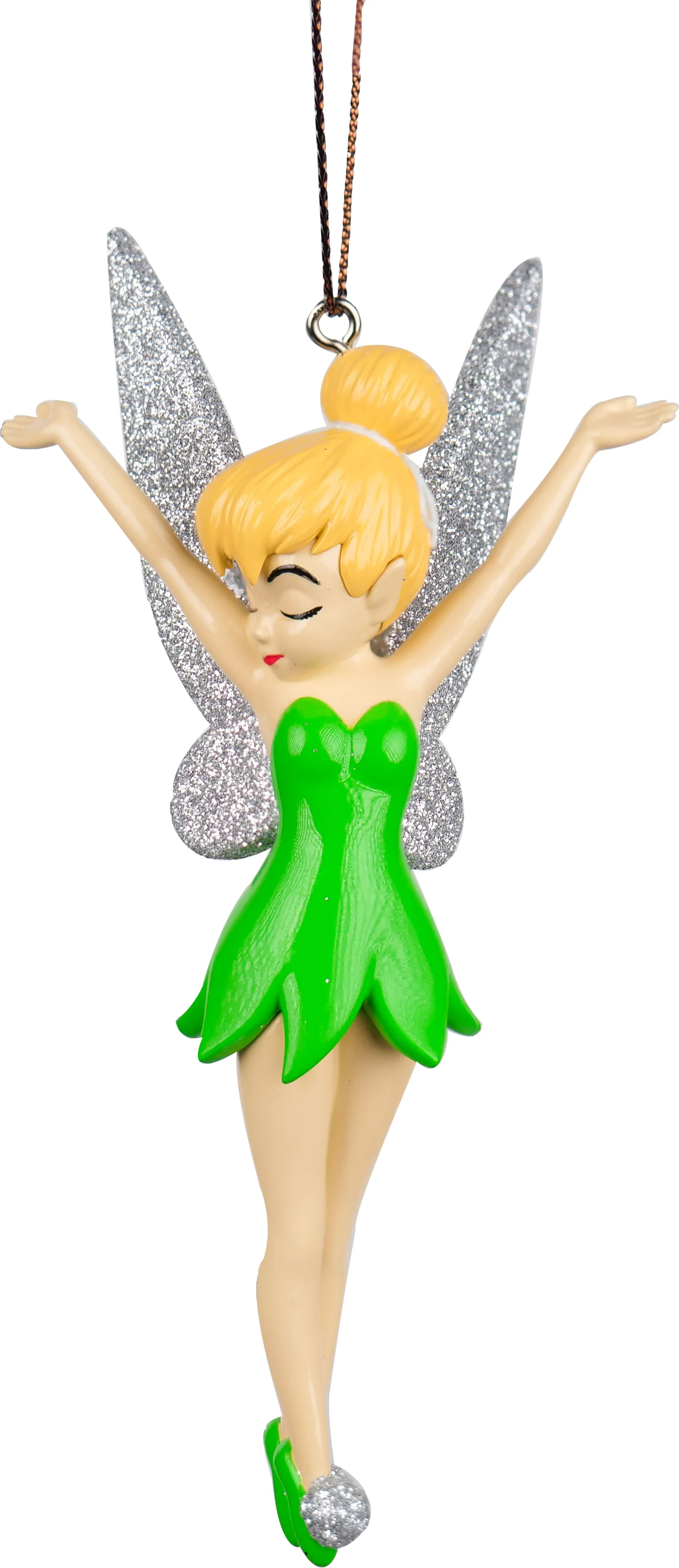 Disney kerst ornament Peter Pan Tinkerbell groen 6 x 4,5 x 12,5