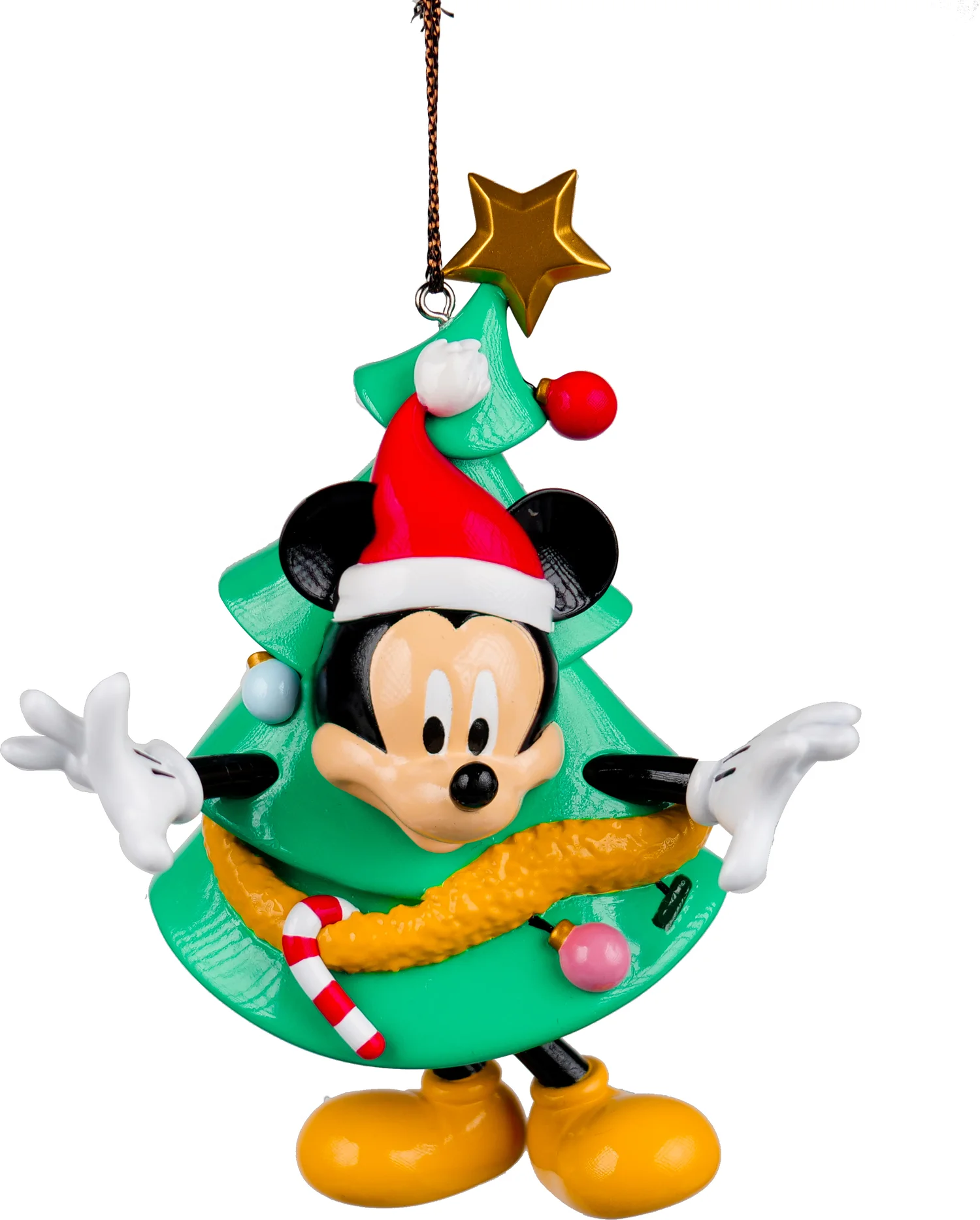 Disney kerst ornament Mickey in kerstboom 8 x 5,5 x 10 cm