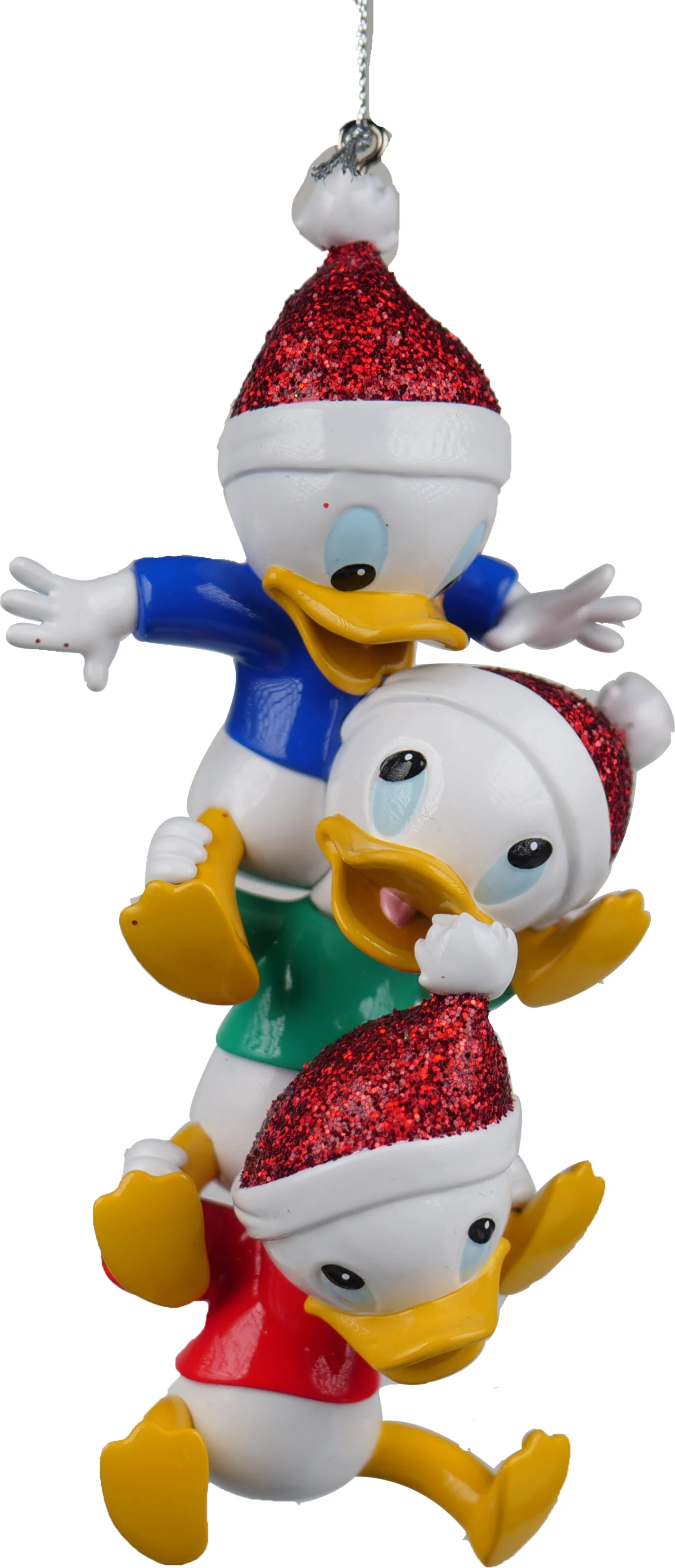 Disney kerst ornament Mickey en vrienden kwik kwek en kwak multi 5 x 5 x 12 cm
