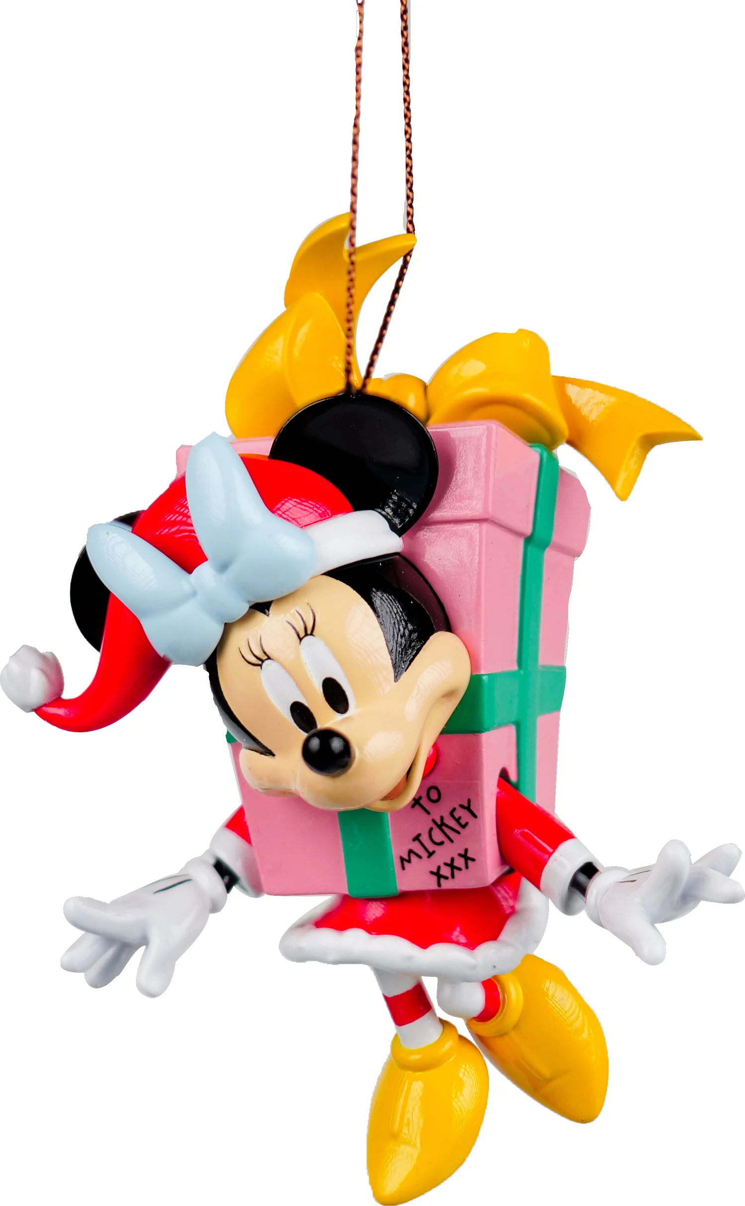 Disney kerst ornament Minnie in cadeau 6,5 x 6 x 10 cm