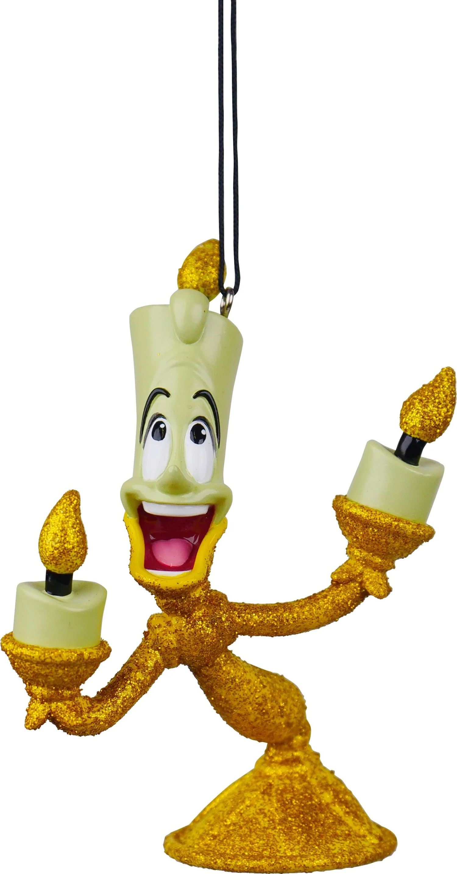 Disney kerst ornament Belle en het Beest Lumière geel 10 x 6 x 9 cm