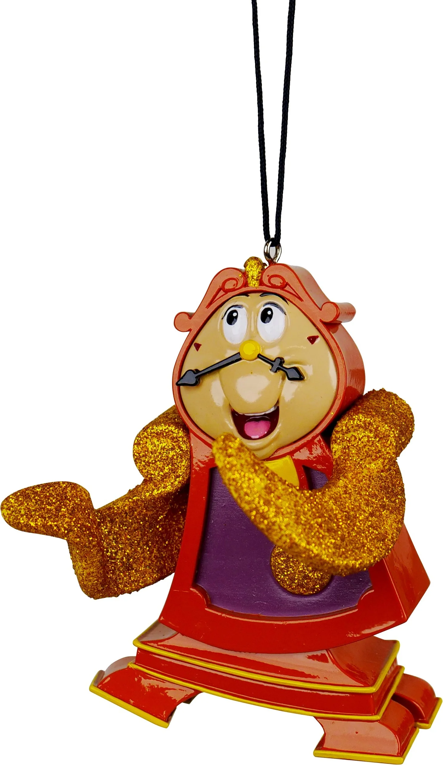 Disney kerst ornament Belle en het Beest Pendule bruin 10 x 6 x 9 cm