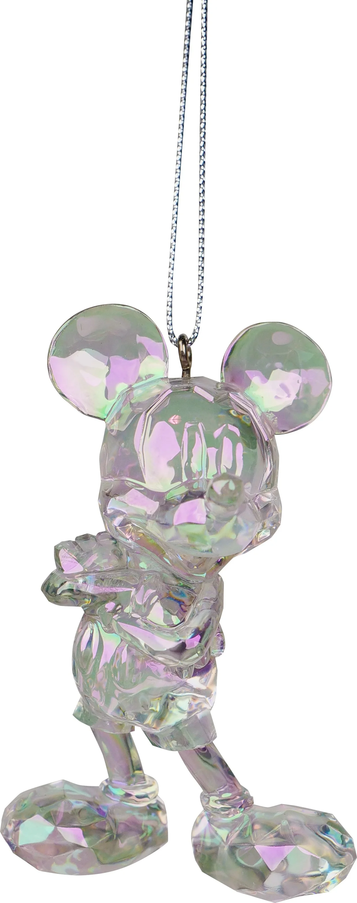 Disney kerst ornament Mickey transparant 4 x 6 x 7 cm