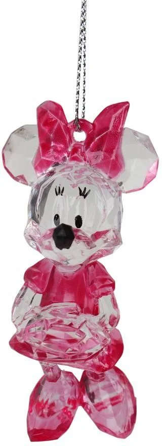 Disney kerst ornament Minnie transparant roze 4 x 6 x 7 cm