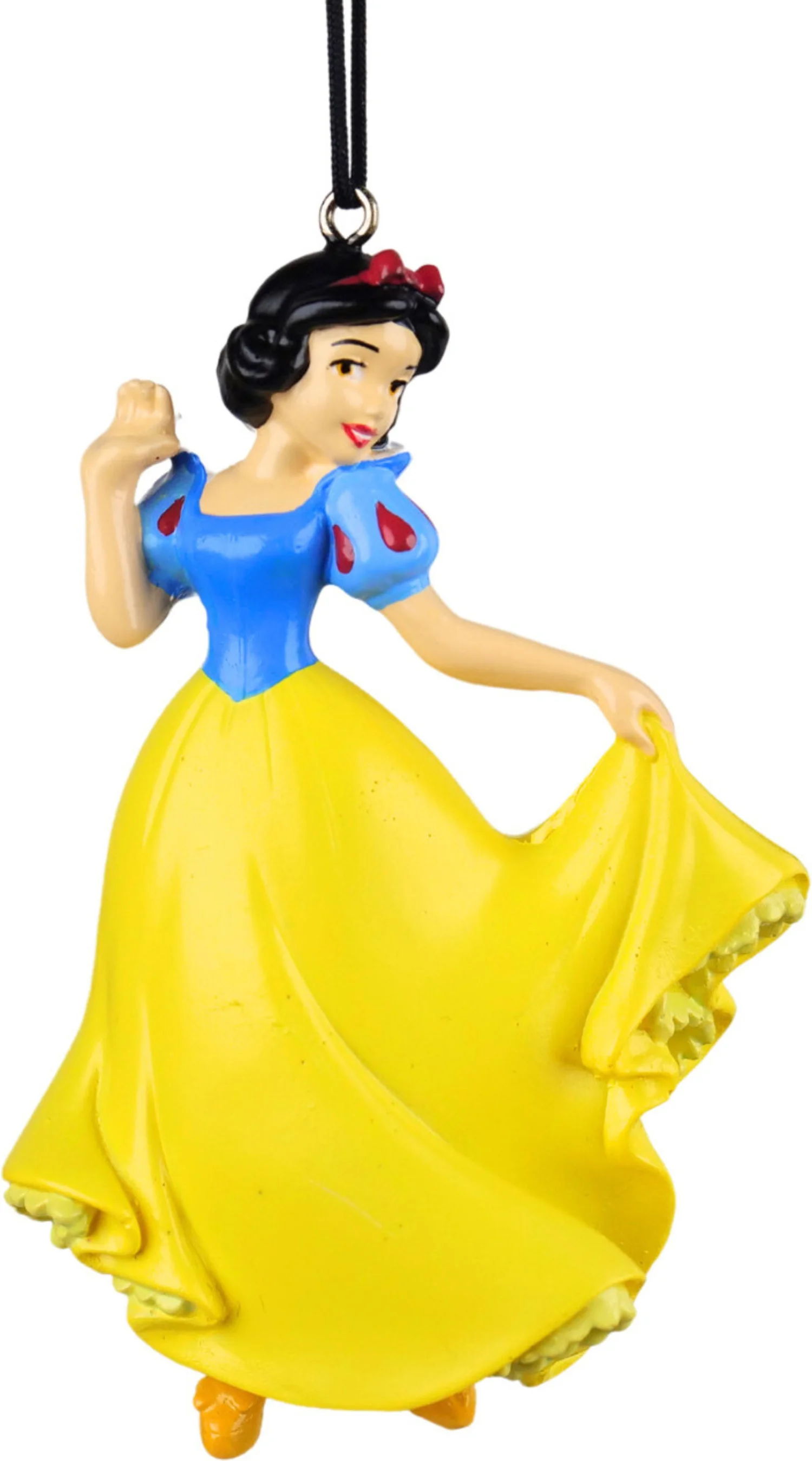 Disney kerst ornament Sneeuwwitje geel 6,5 x 4 x 10 cm