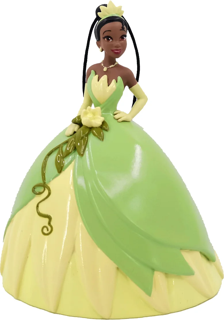 Disney kerst ornament De prinses en de kikker Tiana groen 7,5 x 7,5 x 9,5 cm