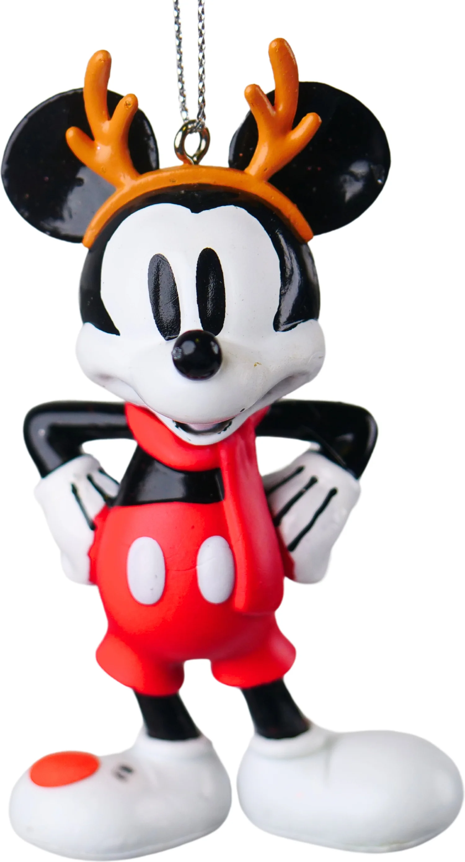Disney kerst ornament Mickey Mouse met rendiergewei rood 11 x 5 x 10 cm
