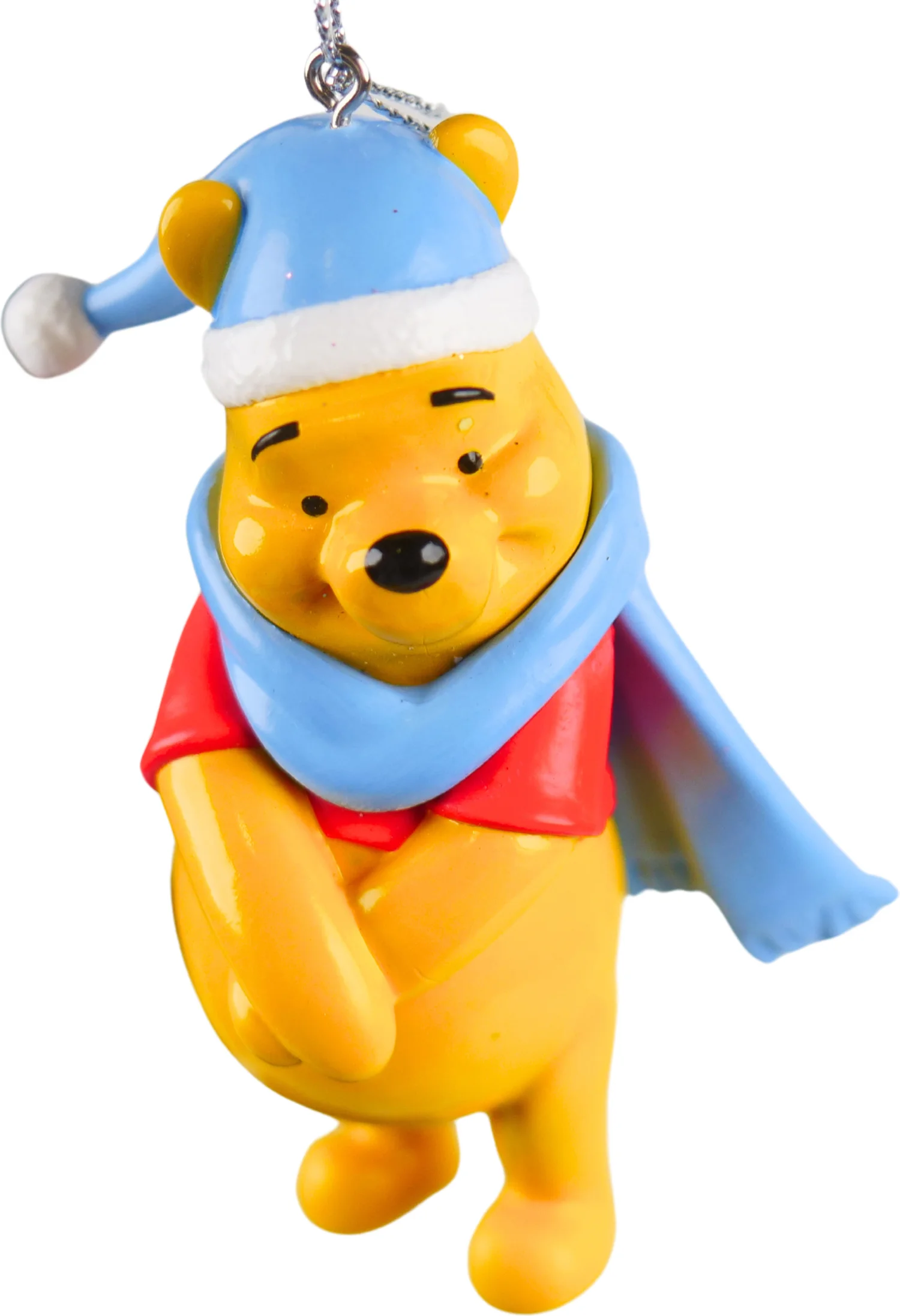 Disney kerst ornament Winnie The Pooh met kerstmuts geel 7 x 4,5 x 9 cm