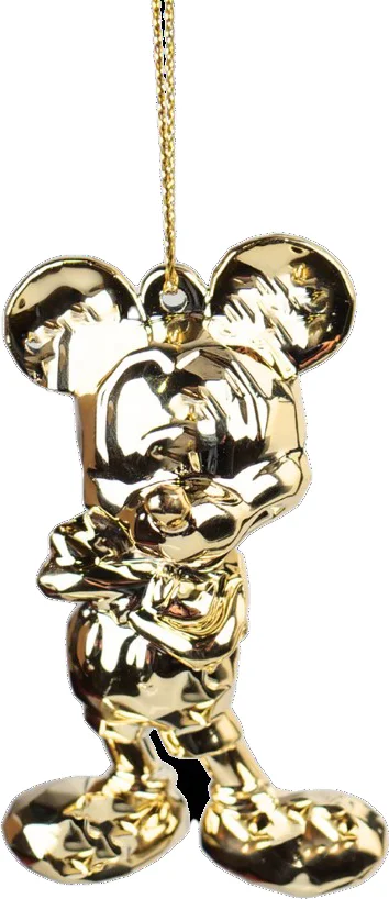 Disney kerst ornament Mickey Mouse chroom goud 5 x 4 x 8 cm