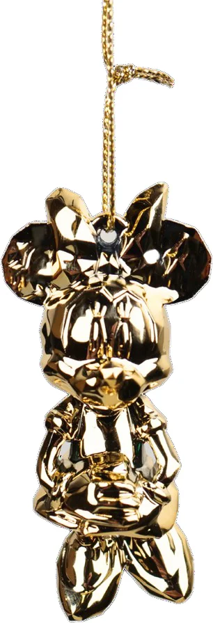 Disney kerst ornament Minnie Mouse chroom goud 3 x 4 x 7 cm