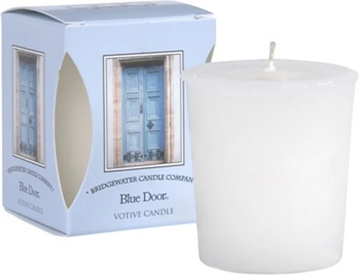 Bridgewater geurkaars Blue Door wit 15 uur D 6 H 5 cm