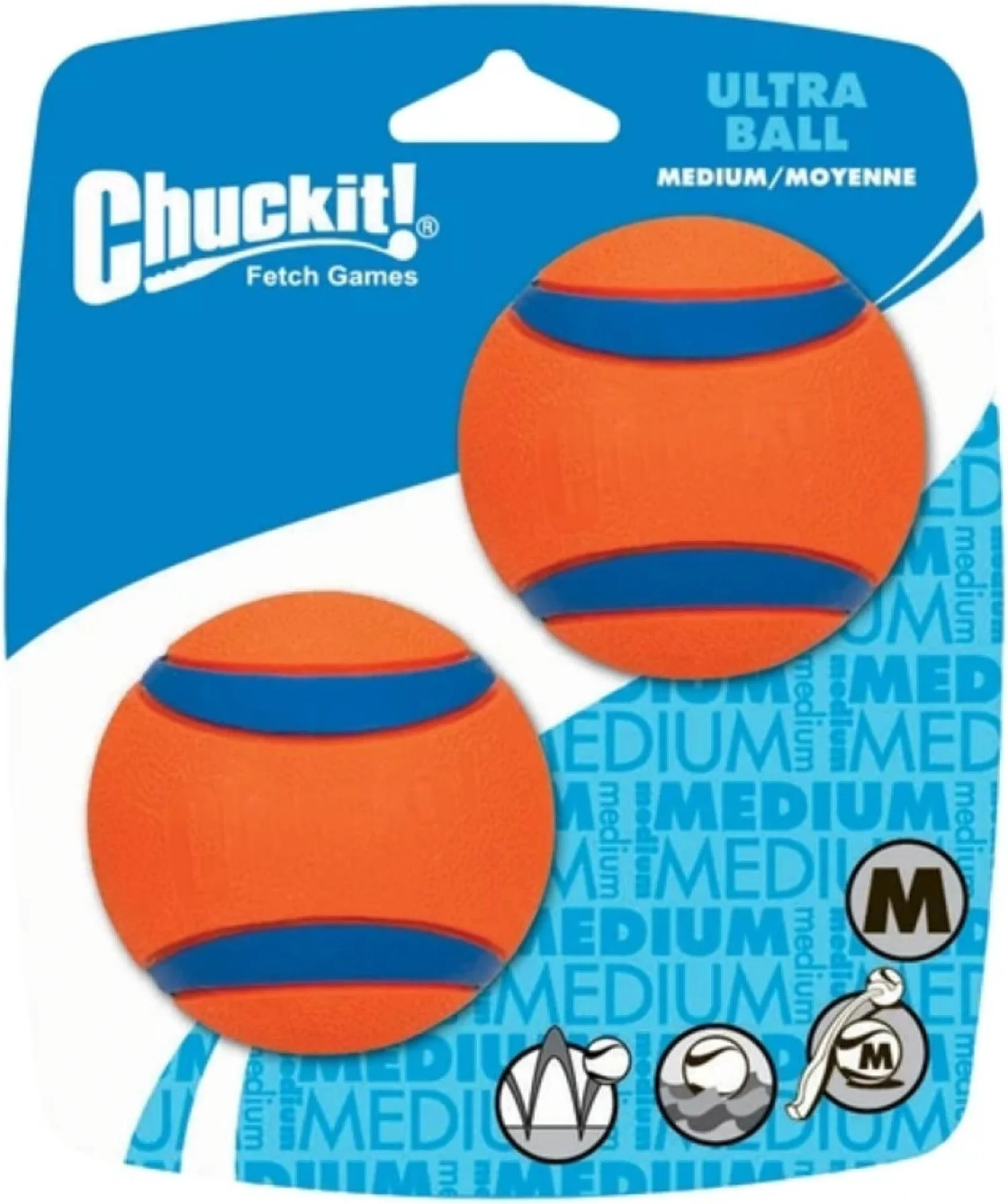 Chuckit! hondenspeelgoed bal Ultra D 6 cm 2 stuks
