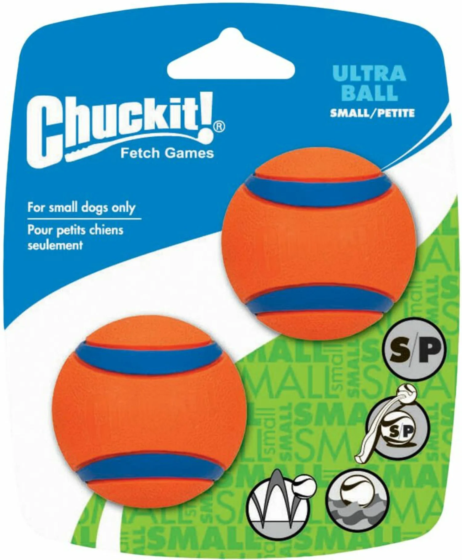Chuckit! hondenspeelgoed bal Ultra D 5 cm 2 stuks