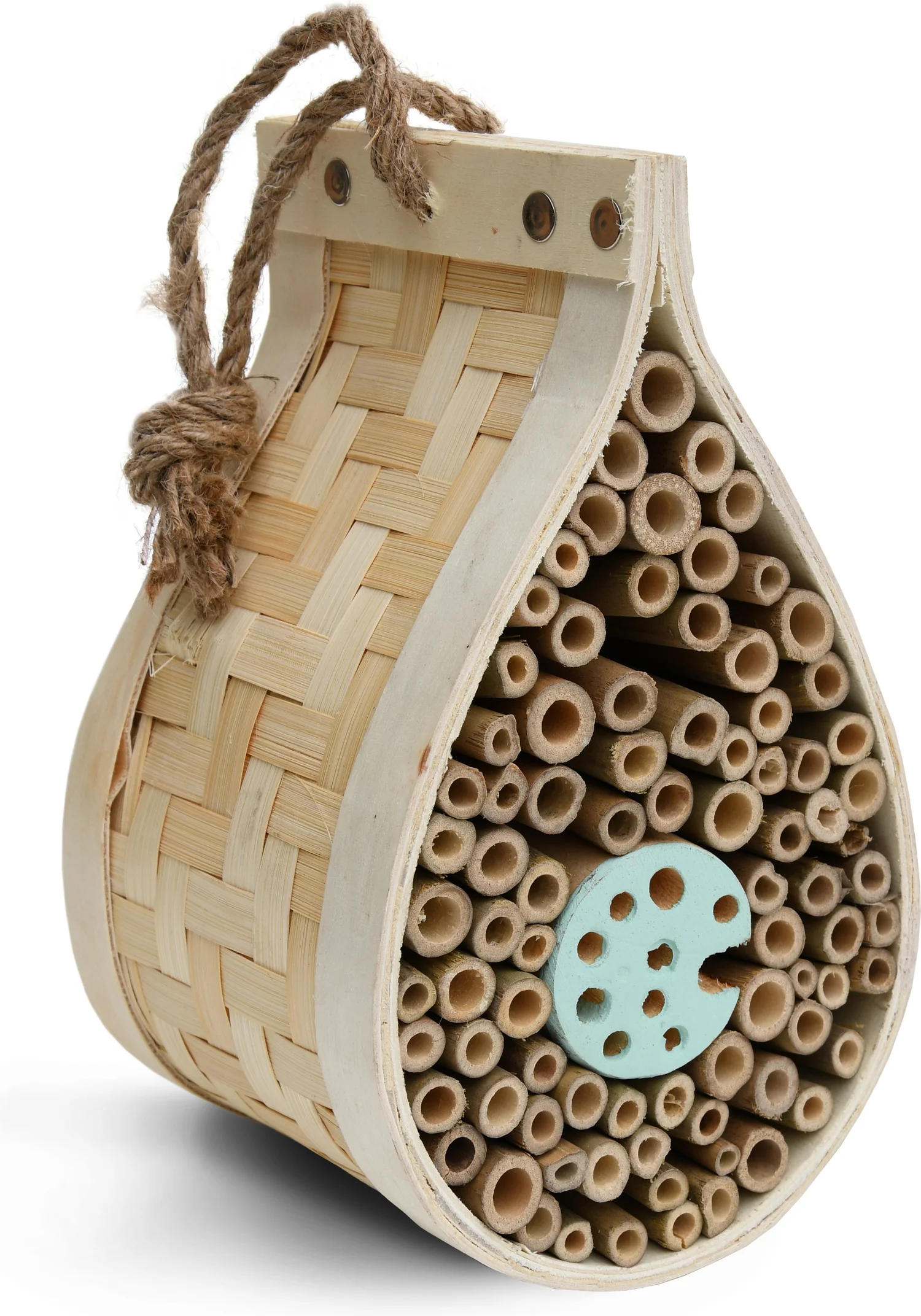Bijen- en insectenhotel druppel naturel 13,5 x 13,5 x 23 cm