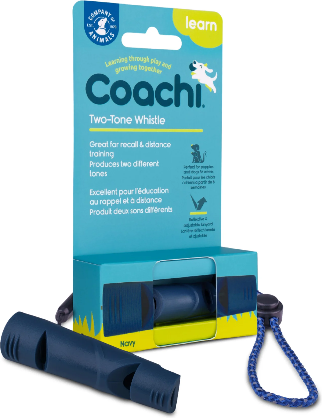 Coachi hondenspeelgoed training fluit two-tone 8 x 2 x 1 cm