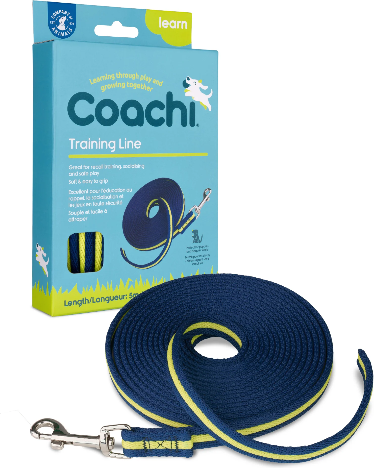 Coachi trainingslijn blauw/groen 5 m