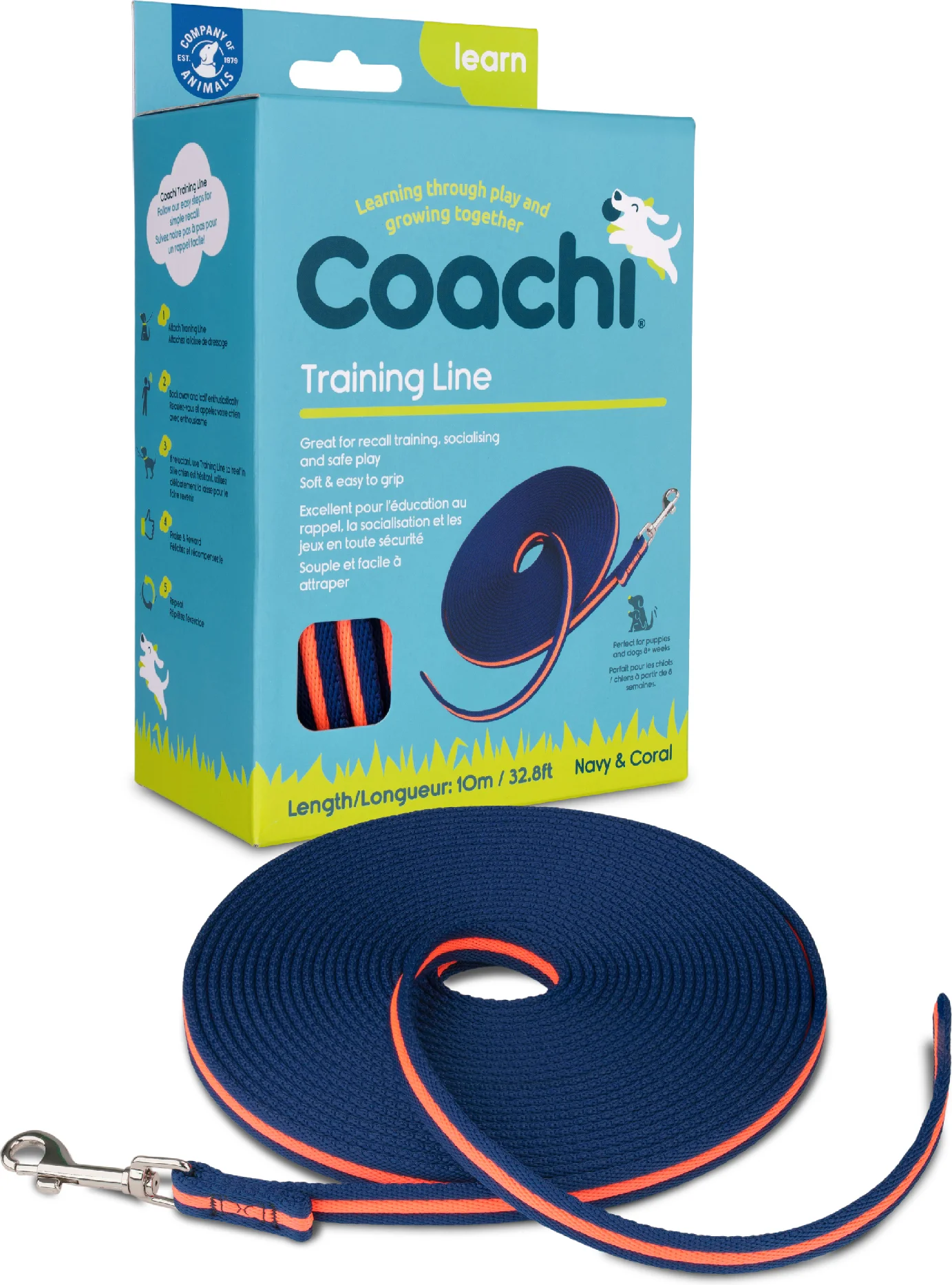 Coachi trainingslijn blauw/oranje 10 m