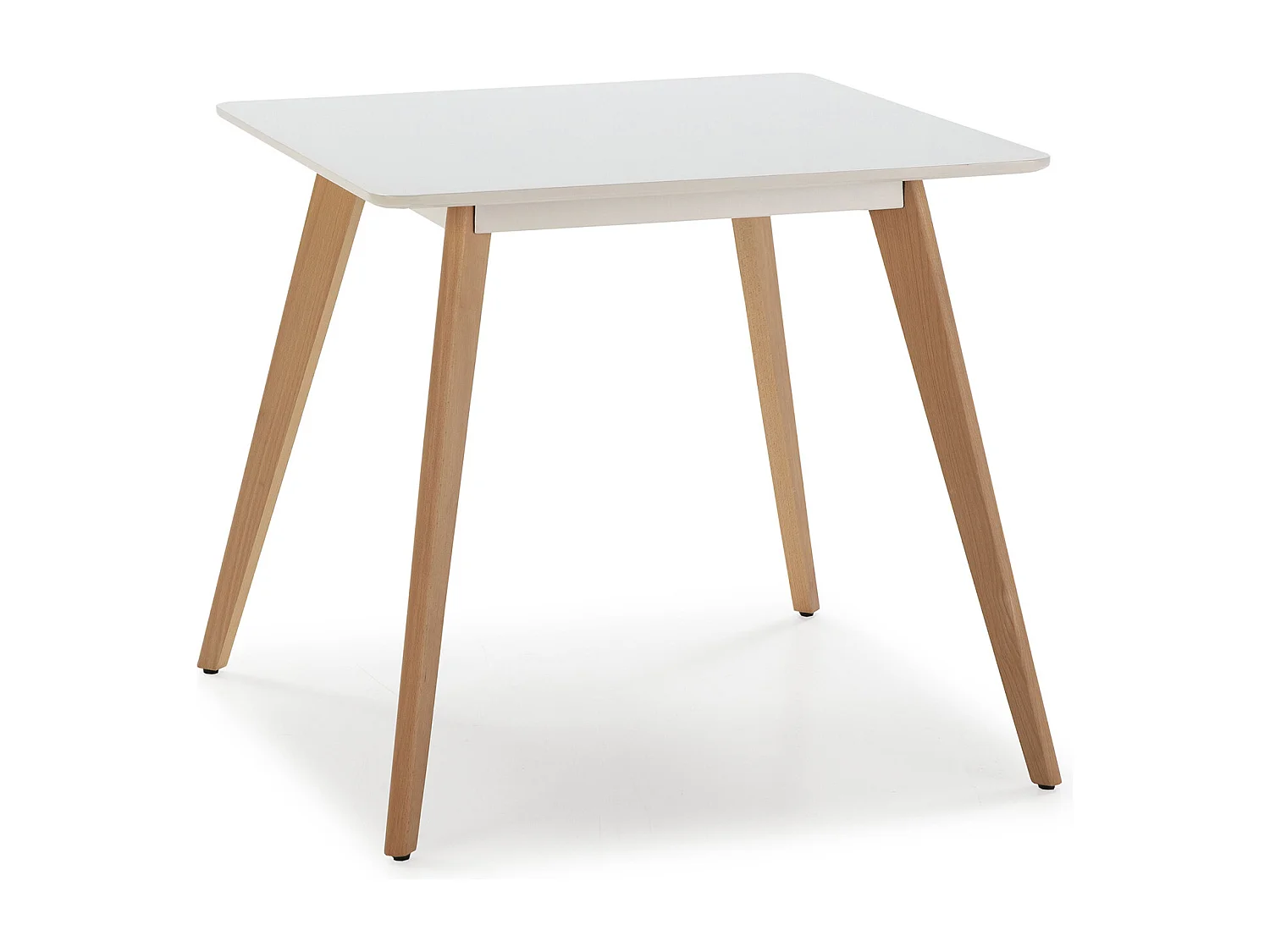 Eettafel Aroa 80x80 cm Wit, Poten van Beukenhout, 80 x 80 cm