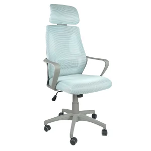 Ergonomische bureaustoel zitting schommelend hoofdsteun verstelbare hoogte lendensteun FAMA+ (blauw grijs) Ergonomische bureaustoel zitting schommelend hoofdsteun verstelbare hoogte lendensteun FAMA+ (blauw grijs)