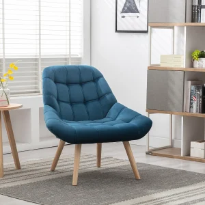 Fauteuil van blauwgroen velours met Scandinavische stijl LUOSTO Fauteuil van blauwgroen velours met Scandinavische stijl LUOSTO