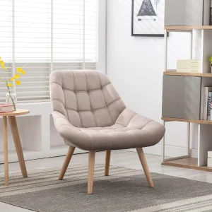 Fauteuil van beige velours in Scandinavische stijl LUOSTO Fauteuil van beige velours in Scandinavische stijl LUOSTO