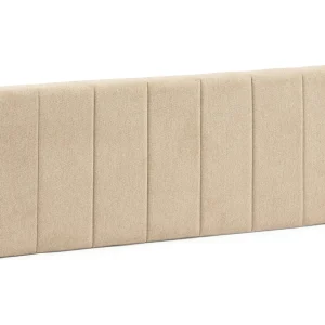 Gecapitonneerd hoofdeinde Creta 140×60 cm Beige, voor Bed 135, Gewatteerd met Schuim, Verticaal Geborduurd, 8 cm Dikte