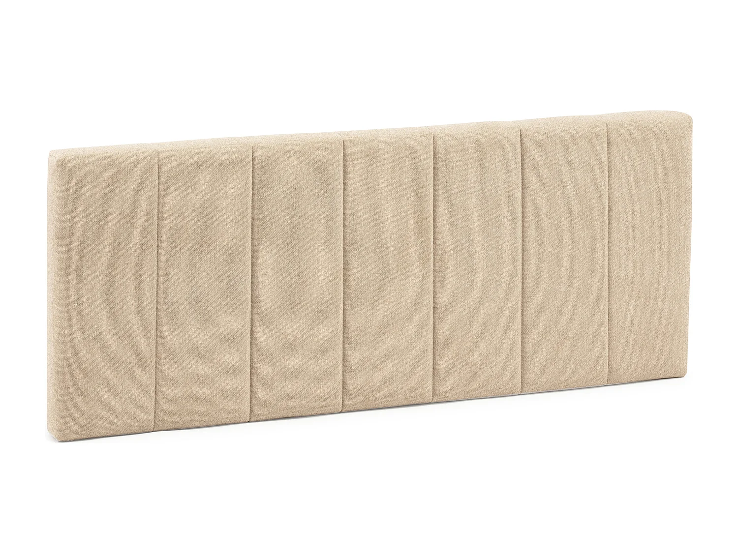 Gecapitonneerd hoofdeinde Creta 140x60 cm Beige, voor Bed 135, Gewatteerd met Schuim, Verticaal Geborduurd, 8 cm Dikte