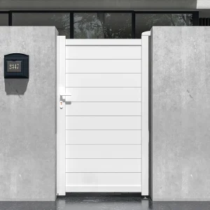 Draaipoort van aluminium L103 x H181 cm wit – NAZARIO Draaipoort van aluminium L103 x H181 cm wit – NAZARIO