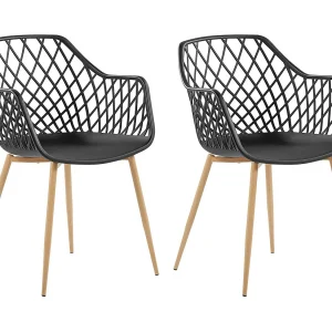 Set van 2 eetkamerstoelen NASHUA Zwart Set van 2 eetkamerstoelen NASHUA Zwart