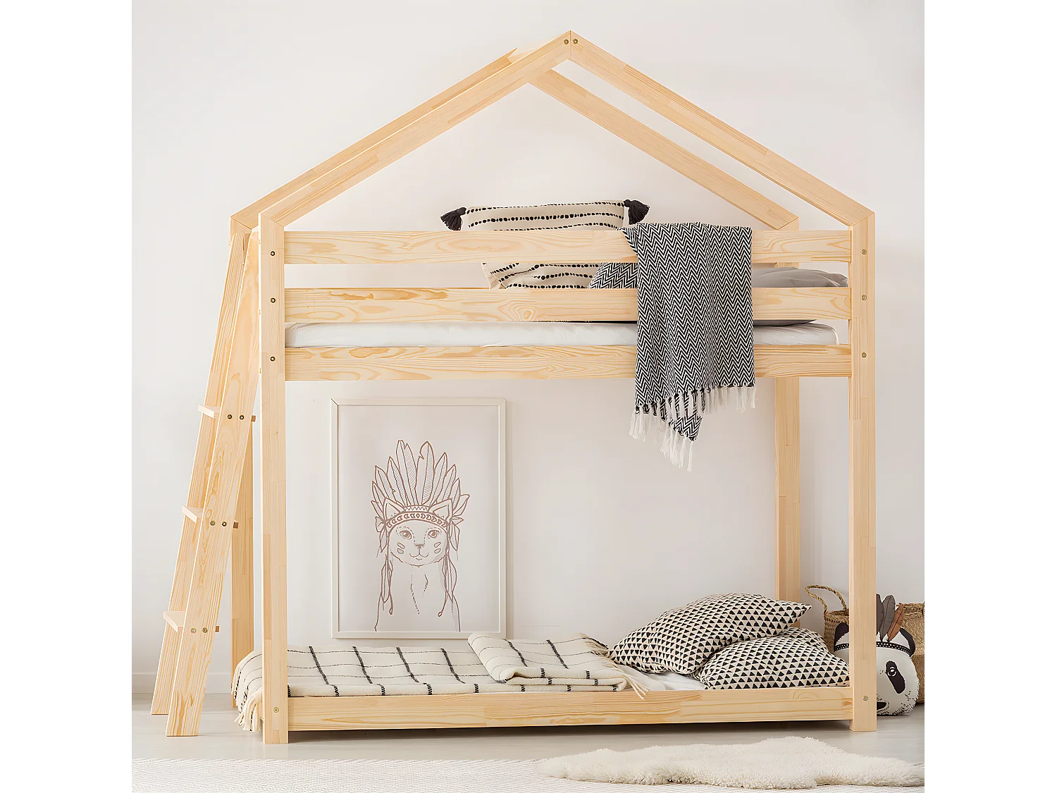 Stapelbed Gaëlle Bois 90x200 inclusief lattenbodem
