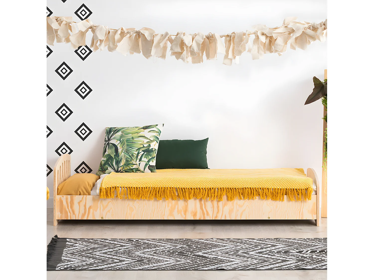 90x200 bed inclusief lattenbodem Eléa Bois