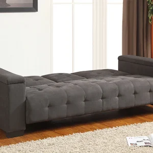 Driezits bedbank van microvezel DEVONSHIRE – grijs Driezits bedbank van microvezel DEVONSHIRE – grijs