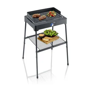Elektrische barbecue op standaard 2200W zwart – Gietaluminium grill – PG8568 Elektrische barbecue op standaard 2200W zwart – Gietaluminium grill – PG8568