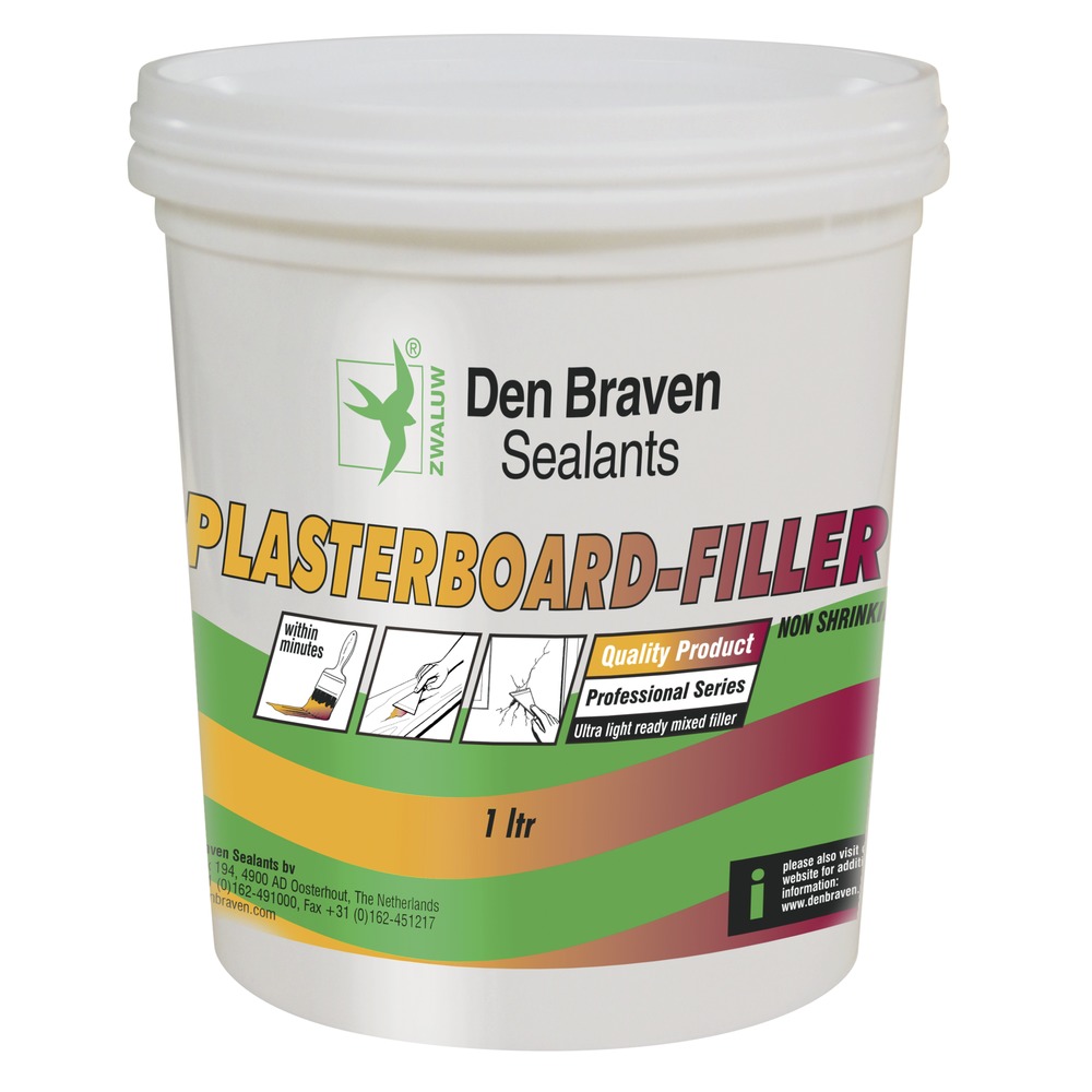 Zwaluw Plasterboard Filler/Gipsplatenvuller Wit 1L