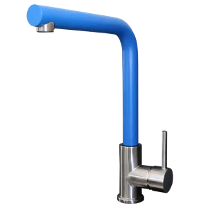 Esseloki roestvrijstalen mengkraan voor gootsteen met blauwe uitloop – Essebagno Esseloki roestvrijstalen mengkraan voor gootsteen met blauwe uitloop – Essebagno