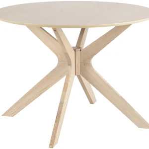 Duffy eettafel Ø105 cm eiken fineer, massief eikenhouten poten.