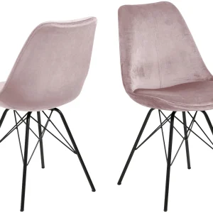 Erin eetkamerstoel dusty rose, zwart.
