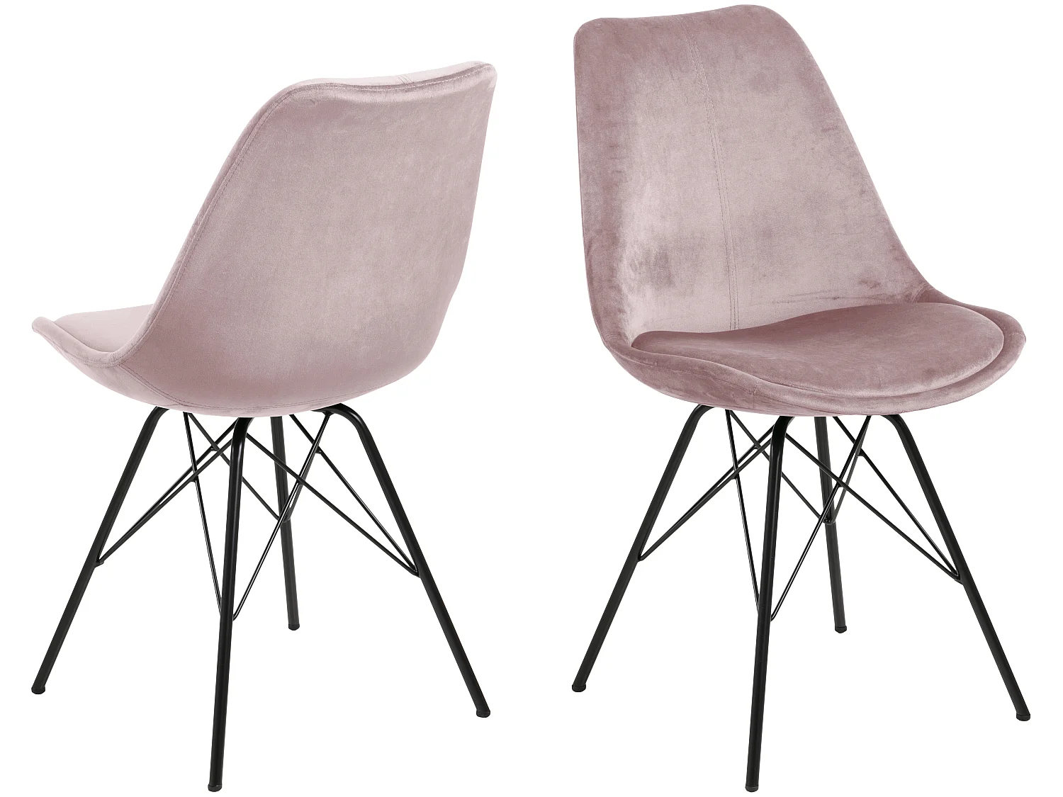 Erin eetkamerstoel dusty rose, zwart.