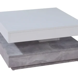 Erano salontafel draaibaar tafelblad en 1 plank beton decor, wit. Erano salontafel draaibaar tafelblad en 1 plank beton decor, wit.