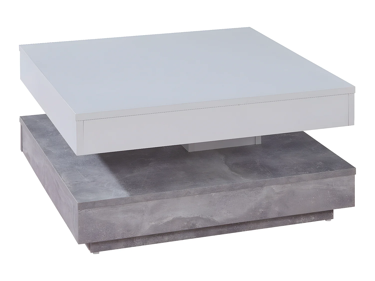 Erano salontafel draaibaar tafelblad en 1 plank beton decor, wit.