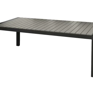 Garp tuintafel, incl. 2 inlegplaten 223-343 cm zwart/grijs. Garp tuintafel, incl. 2 inlegplaten 223-343 cm zwart/grijs.