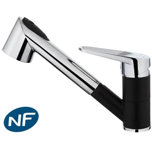 Embla zwart chromen spoelbakmengkraan met uittrekbare handdouche – Essebagno Embla zwart chromen spoelbakmengkraan met uittrekbare handdouche – Essebagno