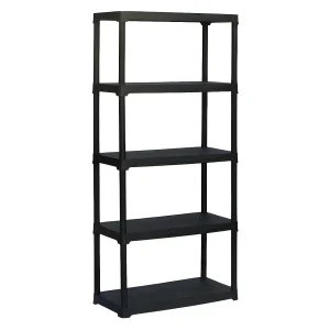Étagère 5 planken TOOD h176x90x40 – Zwart, Rechts, Op de grond te plaatsen
